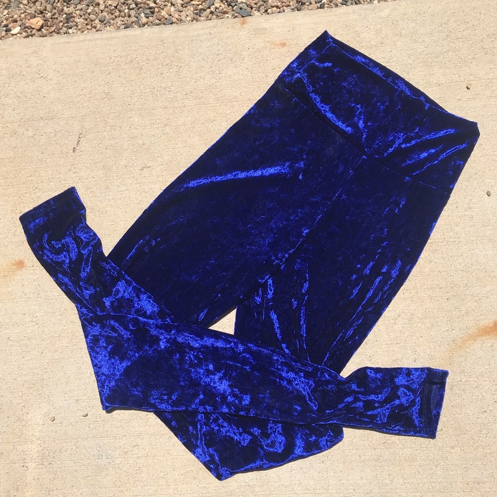 J2 LOVE Blue Velvet Leggings - Picture 3 of 4